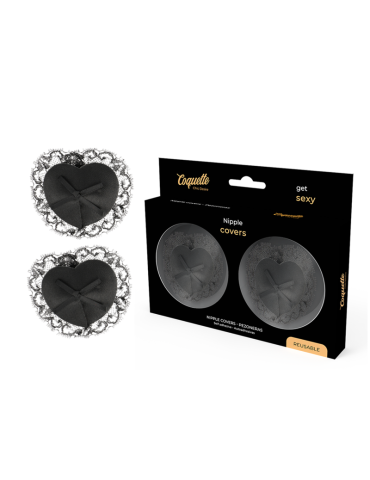 couvre-tétons en dentelle noire coquette chic desire