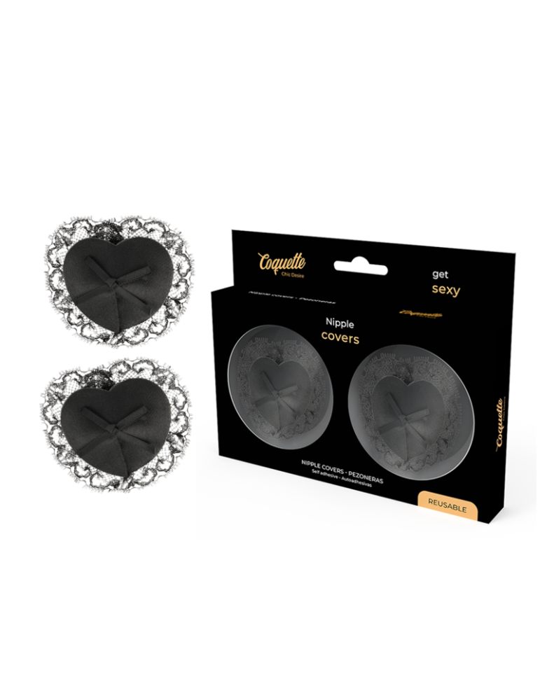 couvre-tétons en dentelle noire coquette chic desire