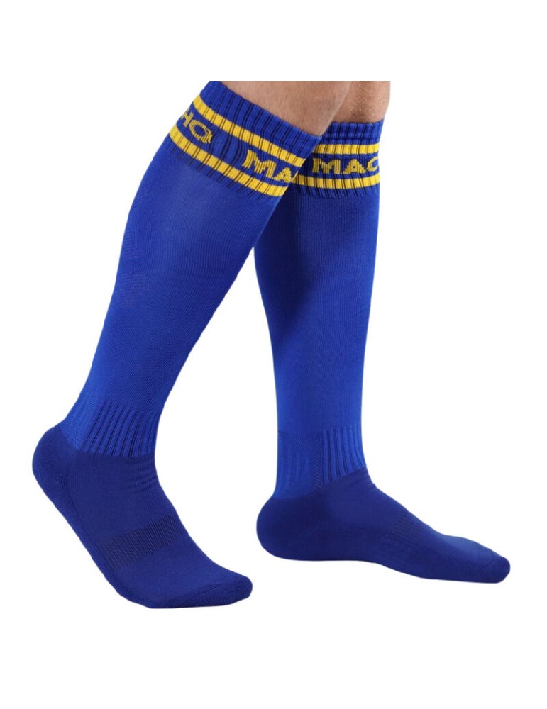 chaussettes longues homme taille unique bleu_2