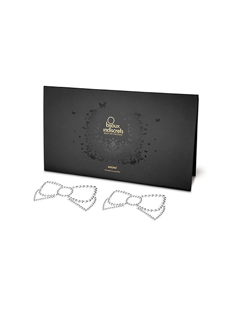 mimi bow couvre mamelons argent_2