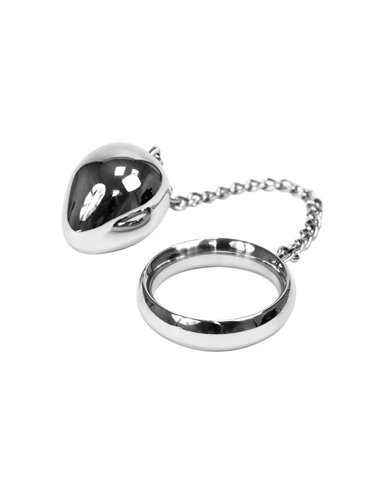 cockring metalhard 40mm + chaîne avec boule en métal_2