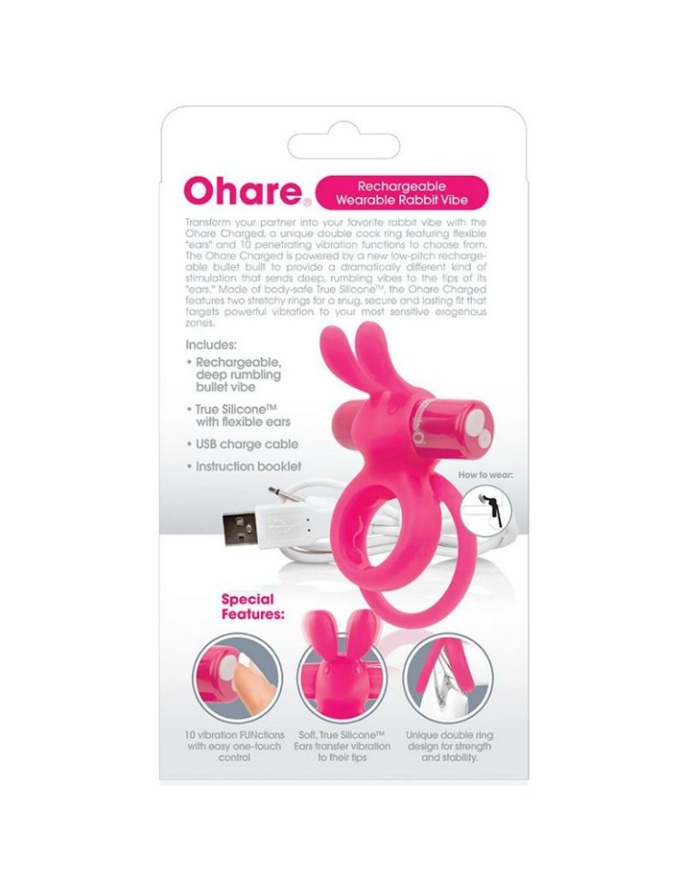 anneau double rechargeable screaming o avec lapin ou lièvre - rose_3