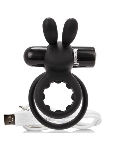 Anneau double rechargeable screaming avec lapin ou lièvre - noir