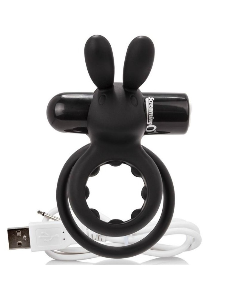 anneau double rechargeable screaming avec lapin ou lièvre - noir