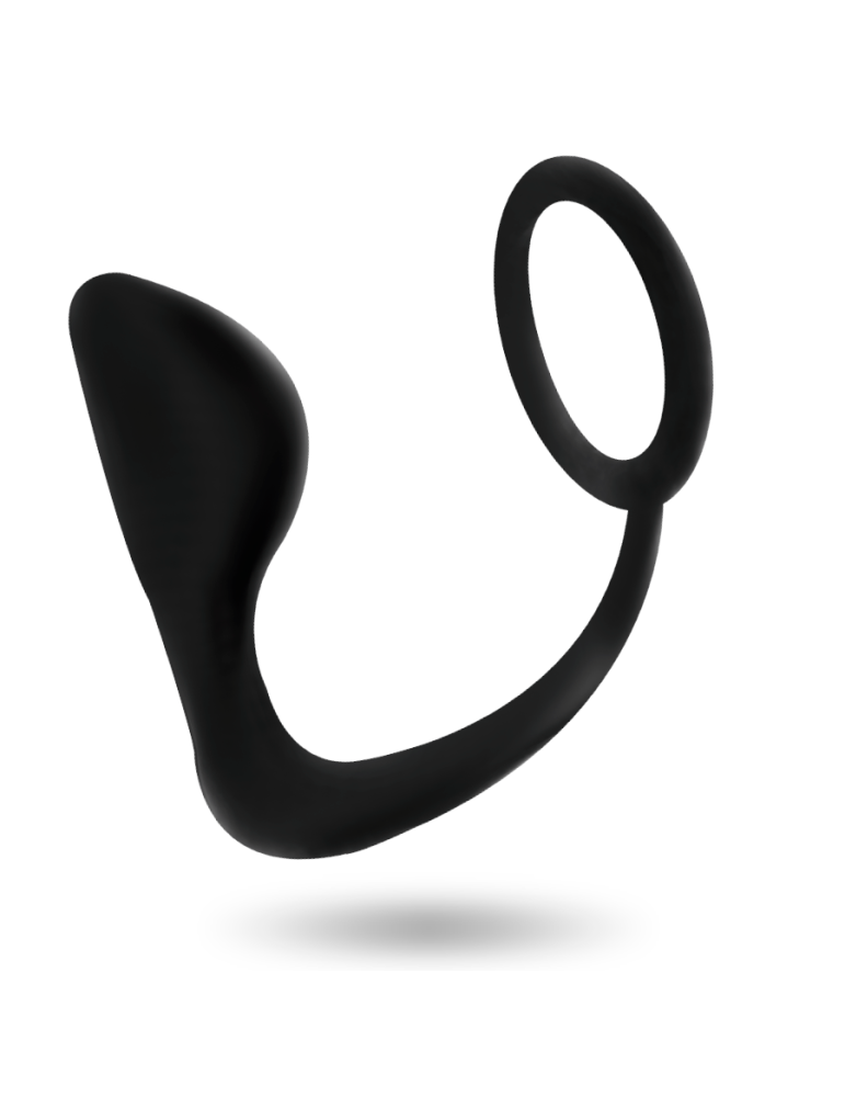 addicted toys plug anal avec anneau pénien noir_2
