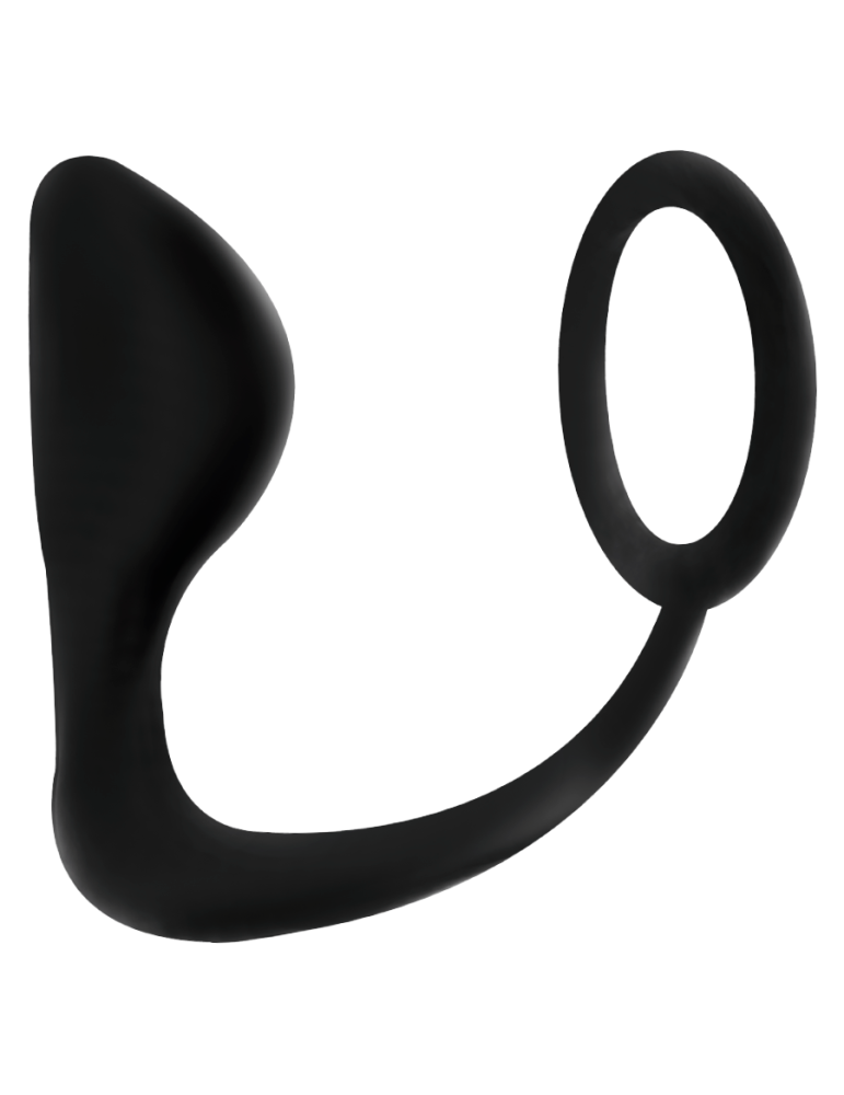 addicted toys plug anal avec anneau pénien noir_3