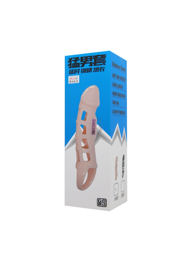 manchon d'extension de pénis baile avec vibration et sangle 13,5 cm_8