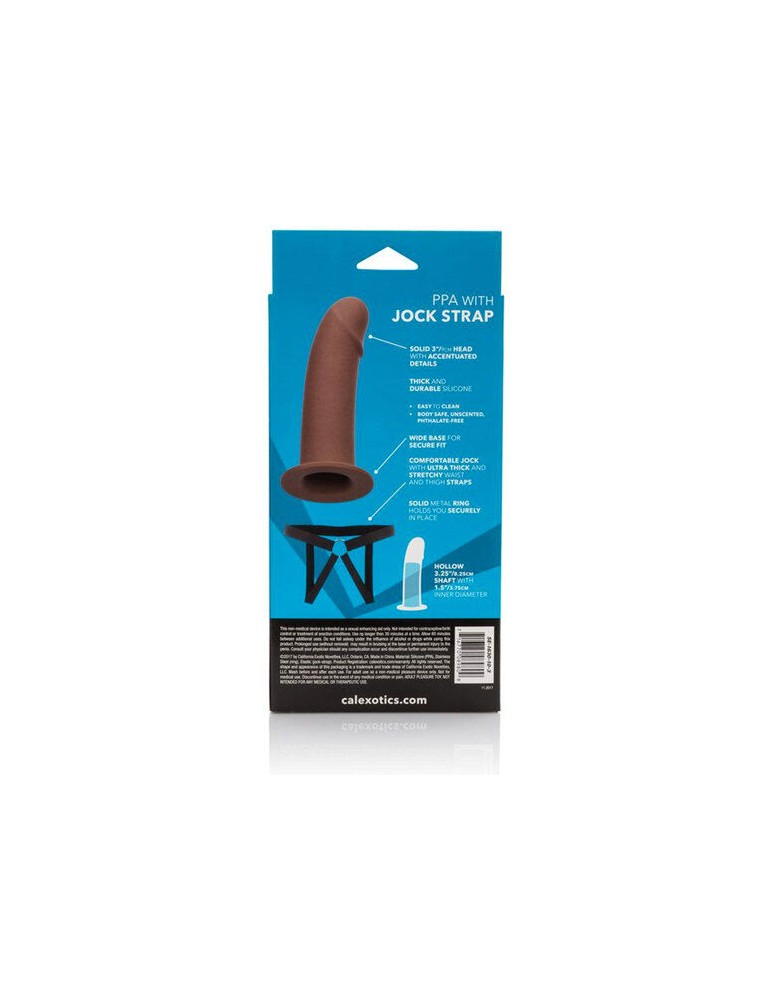 calex strap on avec gode creux marron_2