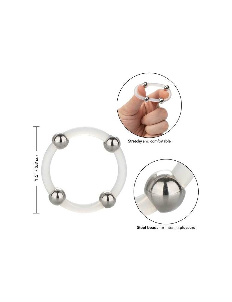 anneau en silicone calex avec perles en acier taille l_2