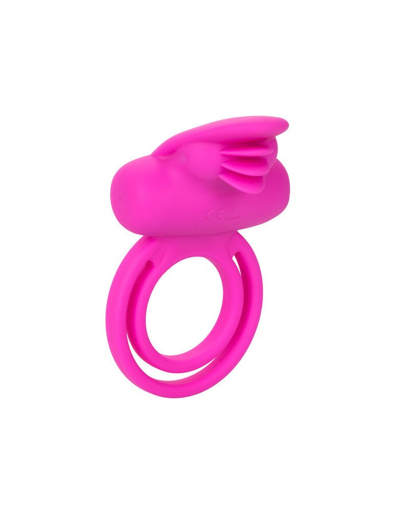 calex dual clit flicker enhancer double anneau vibrant en silicone rose