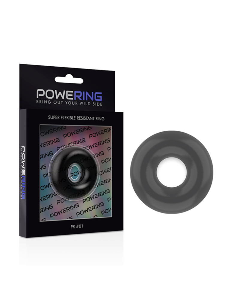 anneau pénien super flexible et résistant de 3,5 cm noir