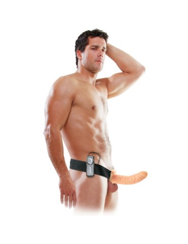 harnais vibromasseur creux fétiche fantasy 19 cm naturel