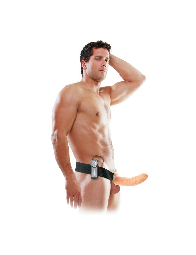 harnais vibromasseur creux fétiche fantasy 19 cm naturel