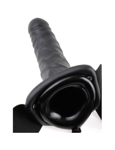 harnais vibromasseur creux fétiche fantasy 19 cm noir_4