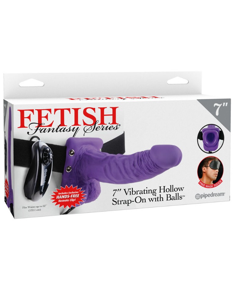 fetish fantasy series 7 "harnais vibrant avec testicules creux homme 17,8 cm violet_2