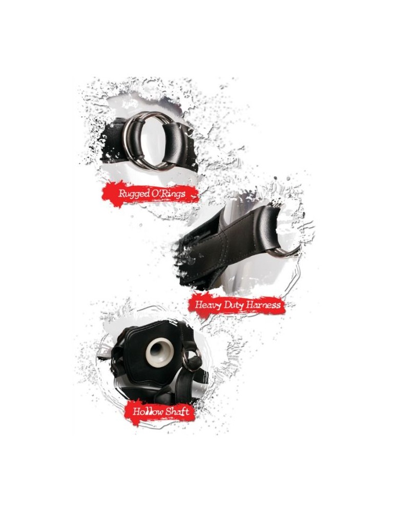 harnais avec gode noir 12 '' creux fétiche fantastique extrême_3