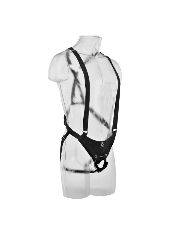 strap-on avec gode creux de 30,5 cm et bretelles couleur chair_5