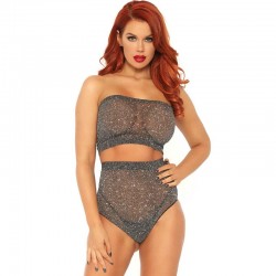 leg avenue set deux pièces haut et culotte en lurex tt.u.