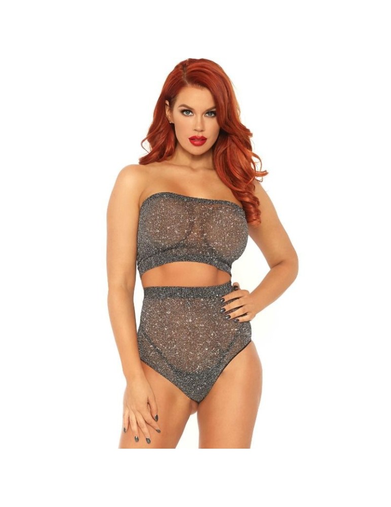 leg avenue set deux pièces haut et culotte en lurex tt.u.