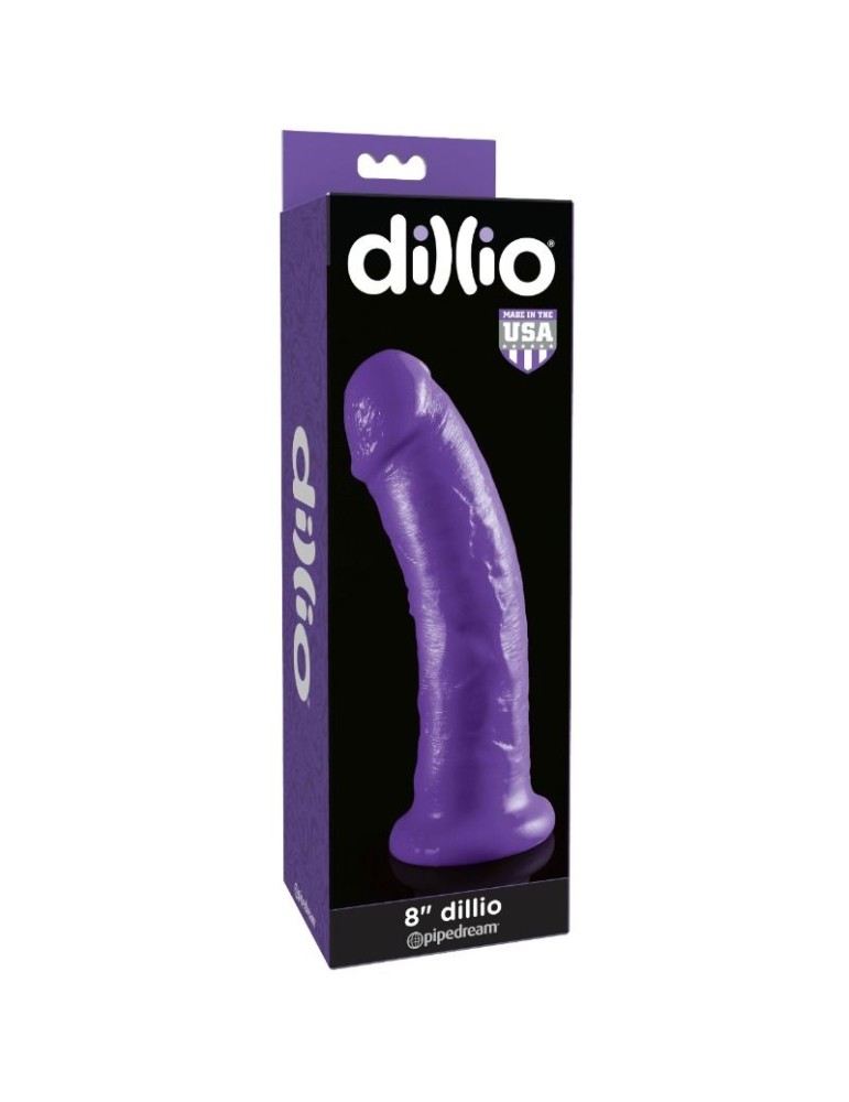 gode dillio avec ventouse 20,32 cm violet