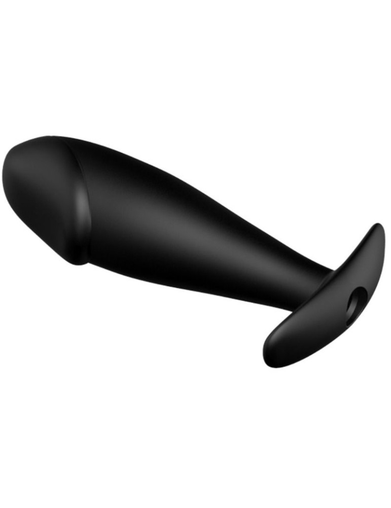 forme de pénis plug anal silicone pretty love et 12 modes vibrant - noir_3