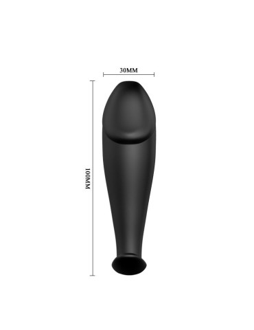 forme de pénis plug anal silicone pretty love et 12 modes vibrant - noir_4