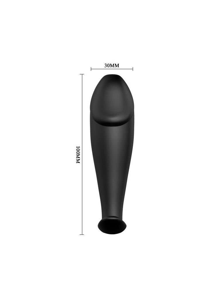 forme de pénis plug anal silicone pretty love et 12 modes vibrant - noir_4