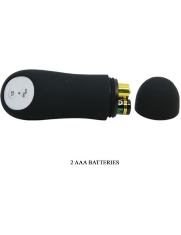 forme de pénis plug anal silicone pretty love et 12 modes vibrant - noir_6