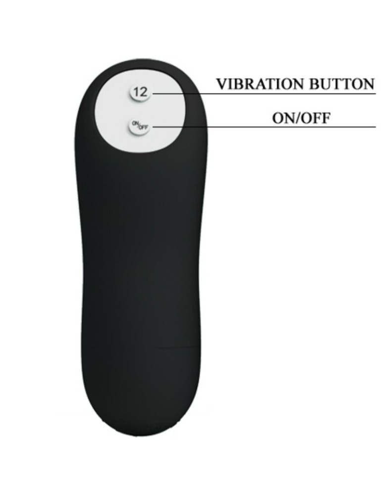 plug anal en silicone pretty love stimulation supplémentaire et 12 modes vibrant - noir_6