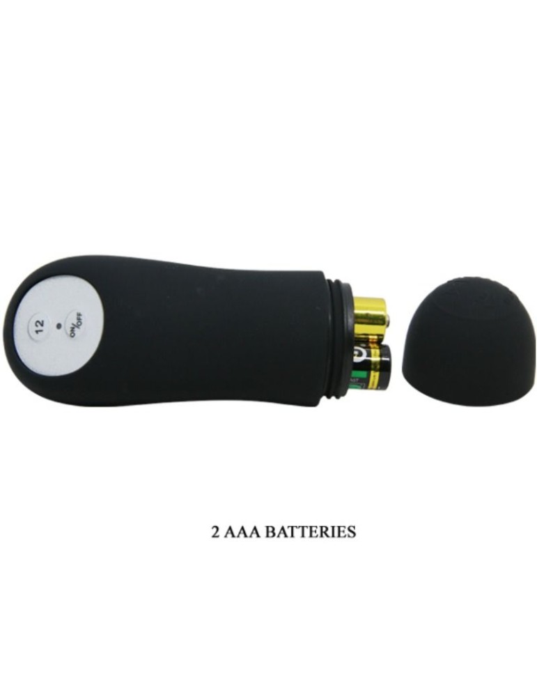 plug anal en silicone pretty love stimulation supplémentaire et 12 modes vibrant - noir_7