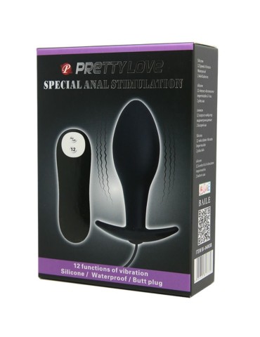 pretty love plug anal forme d'ancre en silicone 12 modes vibrant noir_3