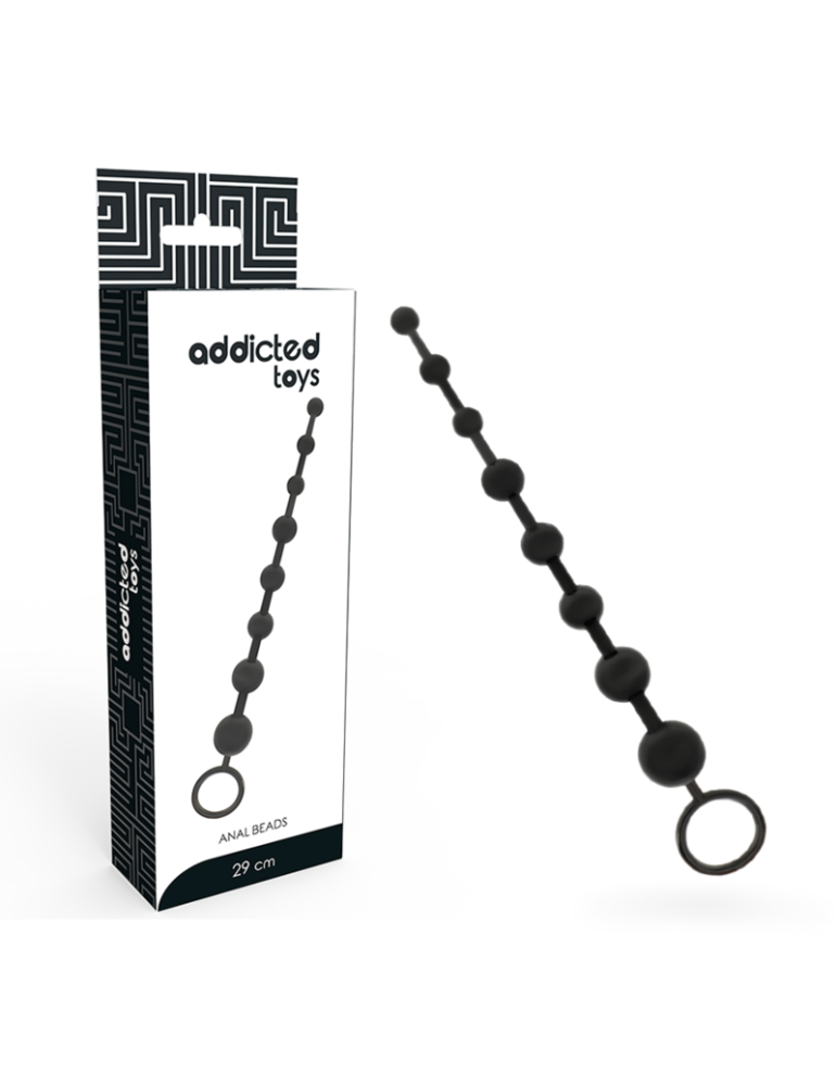 addicted toys perles anales 29cm noir