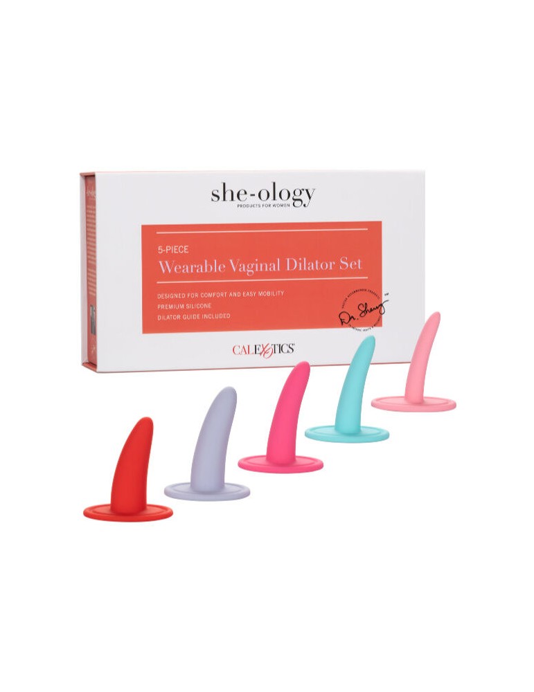 calex kit 5pc dilatateurs vaginaux ou anaux multicolore