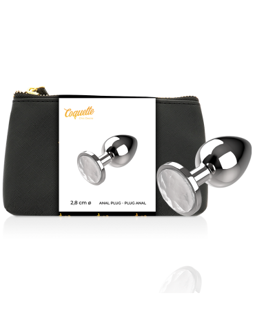 plug anal coquette en métal taille s transparent 2,7x 8cm