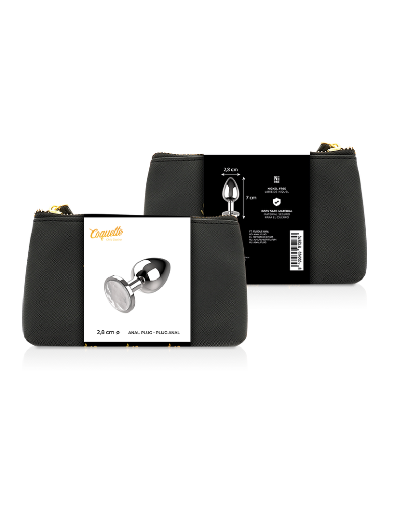 plug anal coquette en métal taille s transparent 2,7x 8cm_2