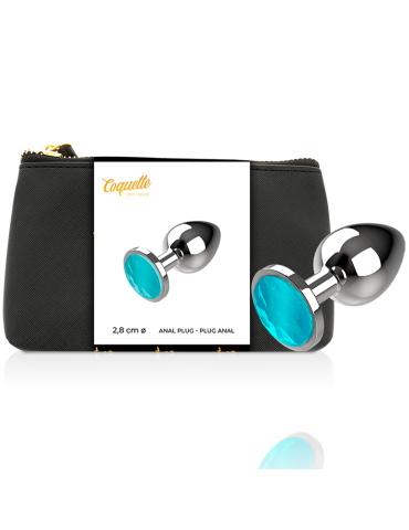 plug anal coquette métal taille s cristal bleu 2.7x 8cm