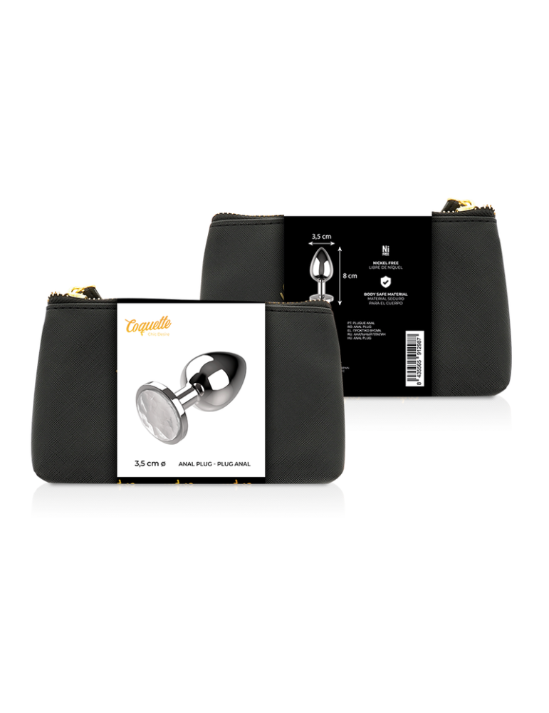 plug anal coquette en métal taille m transparent 3,5 x 8cm_2