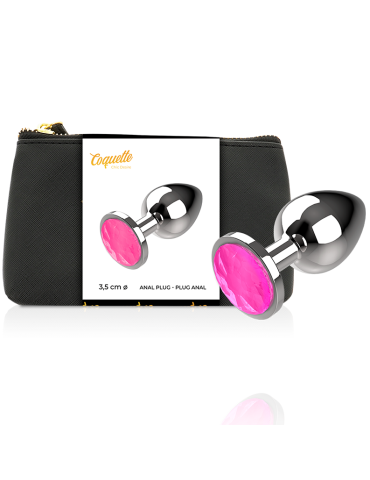 plug anal coquette métal taille m cristal rose 3,5 x 8cm