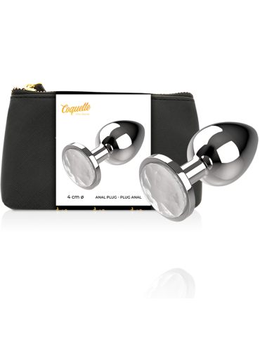 coquette plug anal en métal taille l limpide 4 x 9cm