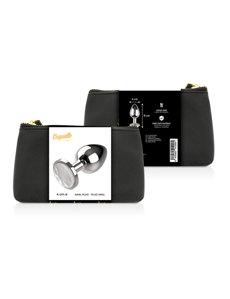 coquette plug anal en métal taille l limpide 4 x 9cm_2