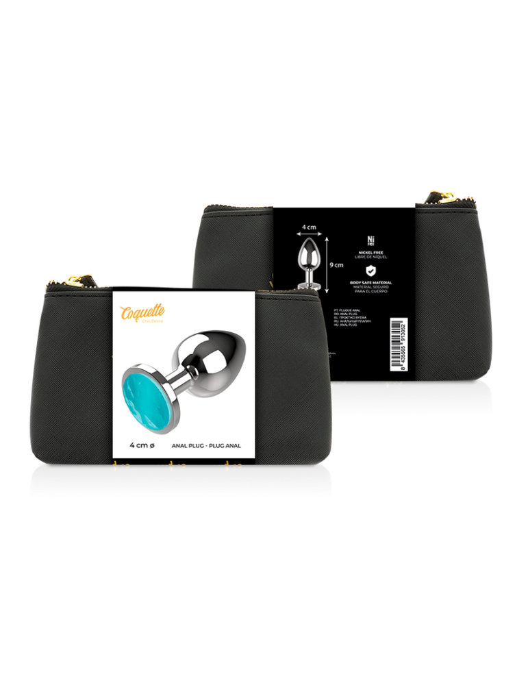 plug anal coquette métal taille l cristal bleu 4 x 9cm_2