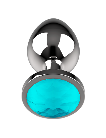 plug anal coquette métal taille l cristal bleu 4 x 9cm_5