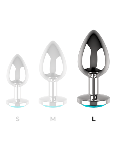 plug anal coquette métal taille l cristal bleu 4 x 9cm_8