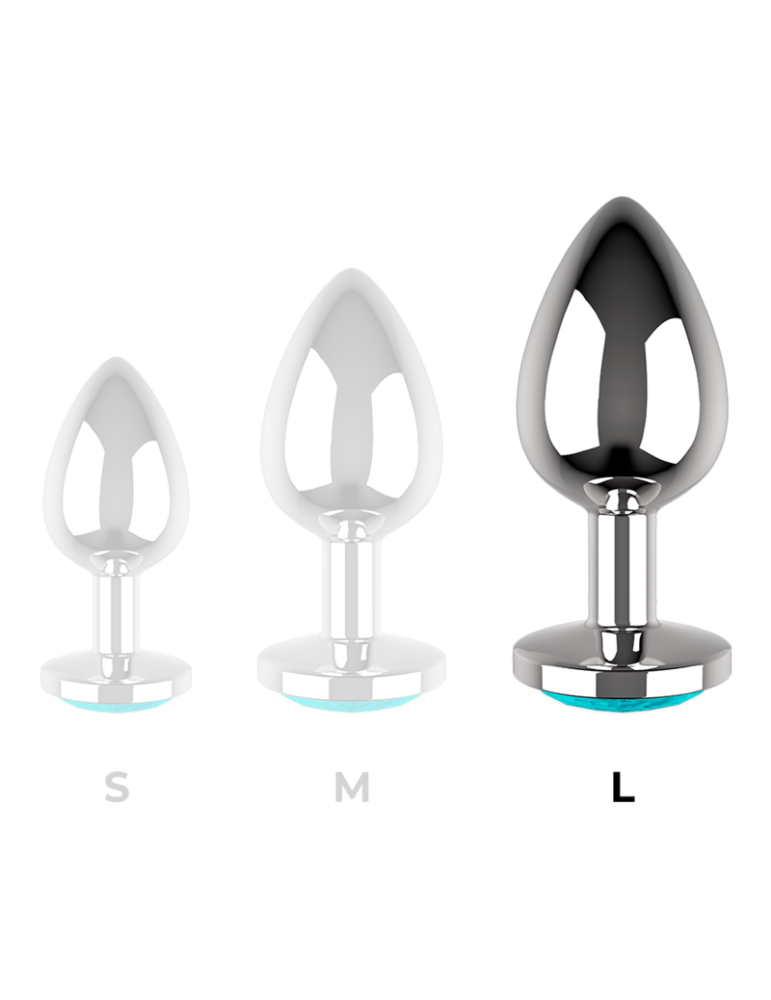 plug anal coquette métal taille l cristal bleu 4 x 9cm_8