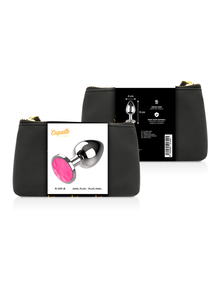 plug anal coquette métal taille l cristal rose 4 x 9cm_2