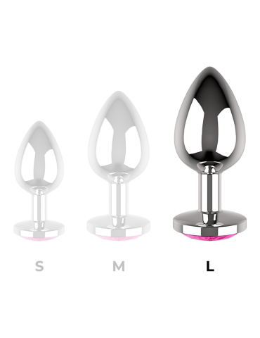 plug anal coquette métal taille l cristal rose 4 x 9cm_8