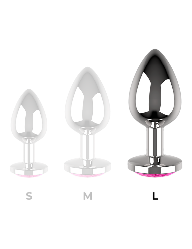 plug anal coquette métal taille l cristal rose 4 x 9cm_8