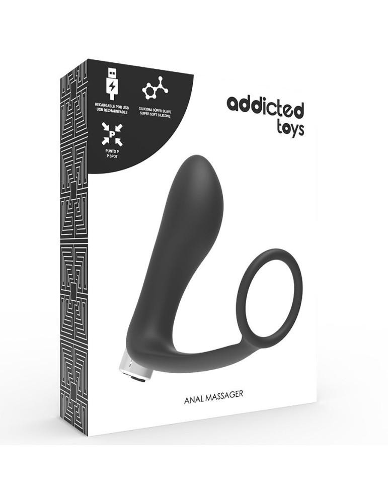 vibromasseur prostatique rechargeable noir addicted toys_6