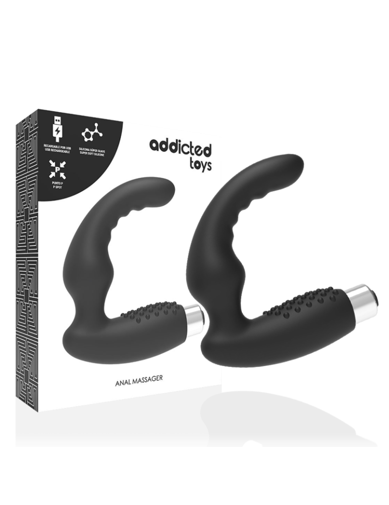 vibromasseur prostatique rechargeable noir addicted toys
