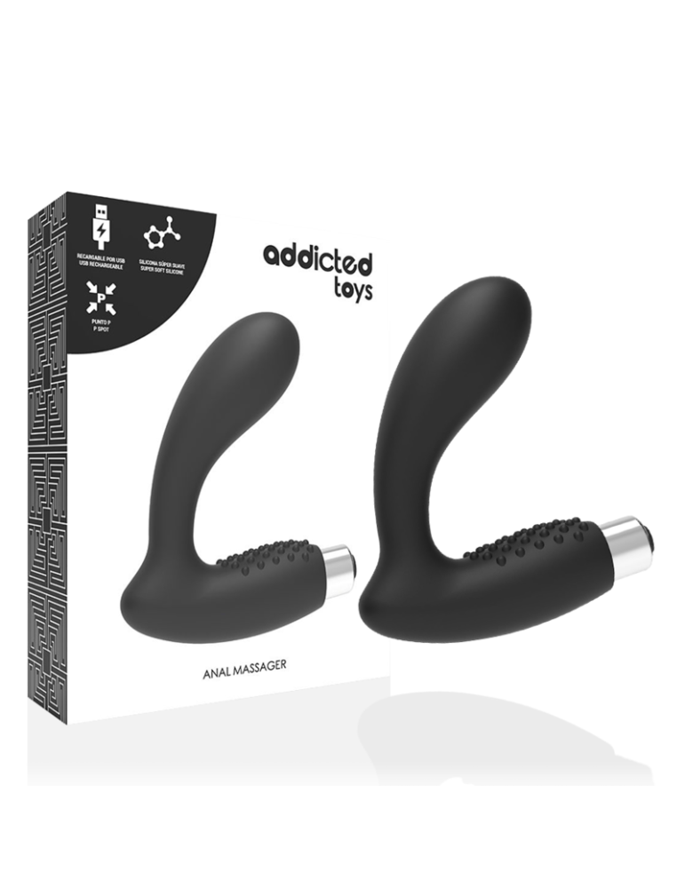 vibromasseur prostatique rechargeable noir addicted toys